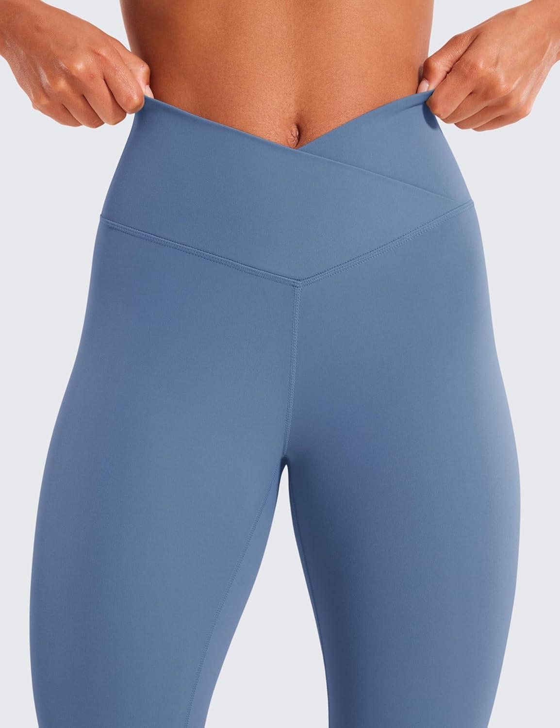 imageCRZ YOGA Butterluxe Crossover Waist Leggings 25quot V Crossover High Waisted Gym Workout Yoga WomensOasis Blue