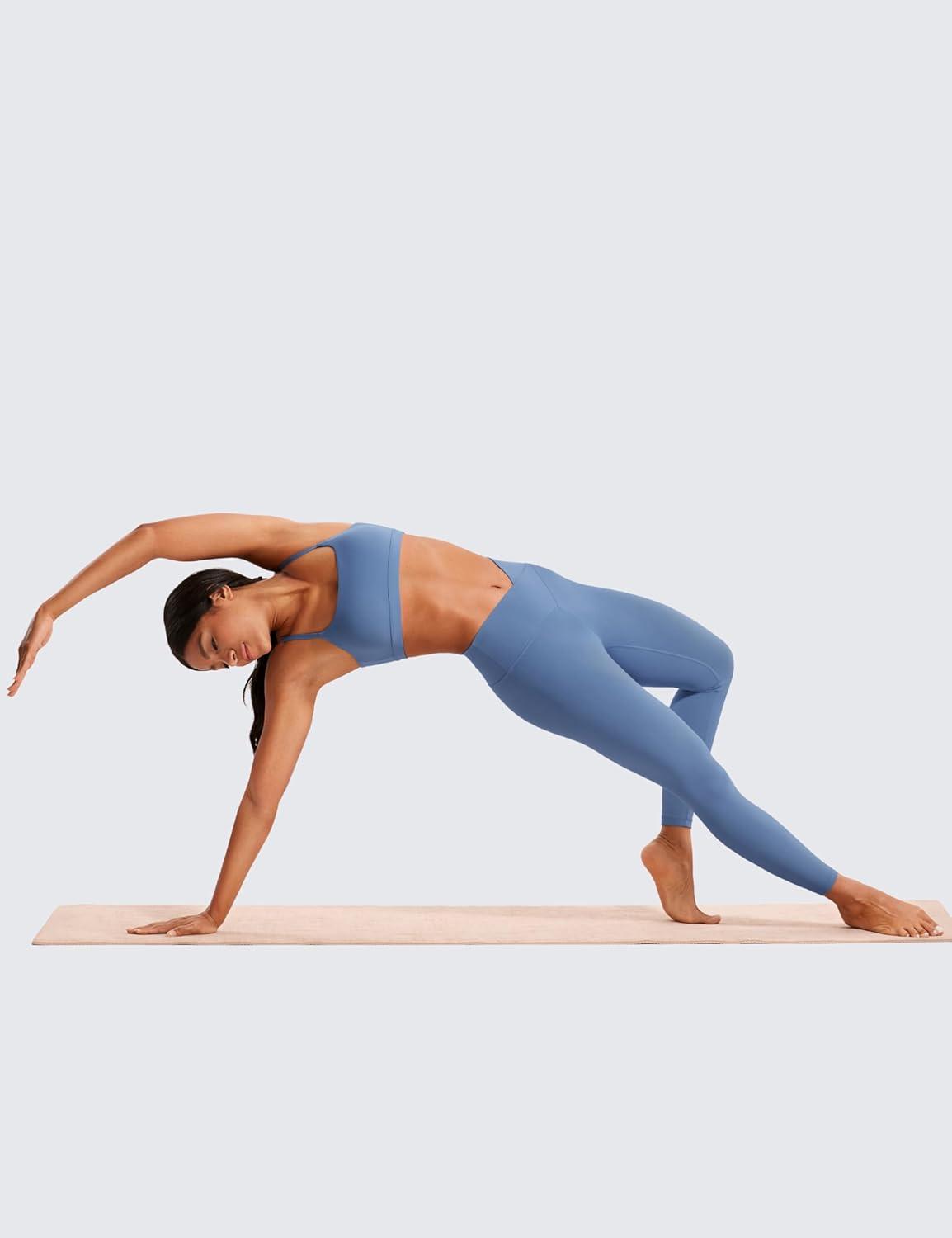 imageCRZ YOGA Butterluxe Crossover Waist Leggings 25quot V Crossover High Waisted Gym Workout Yoga WomensOasis Blue