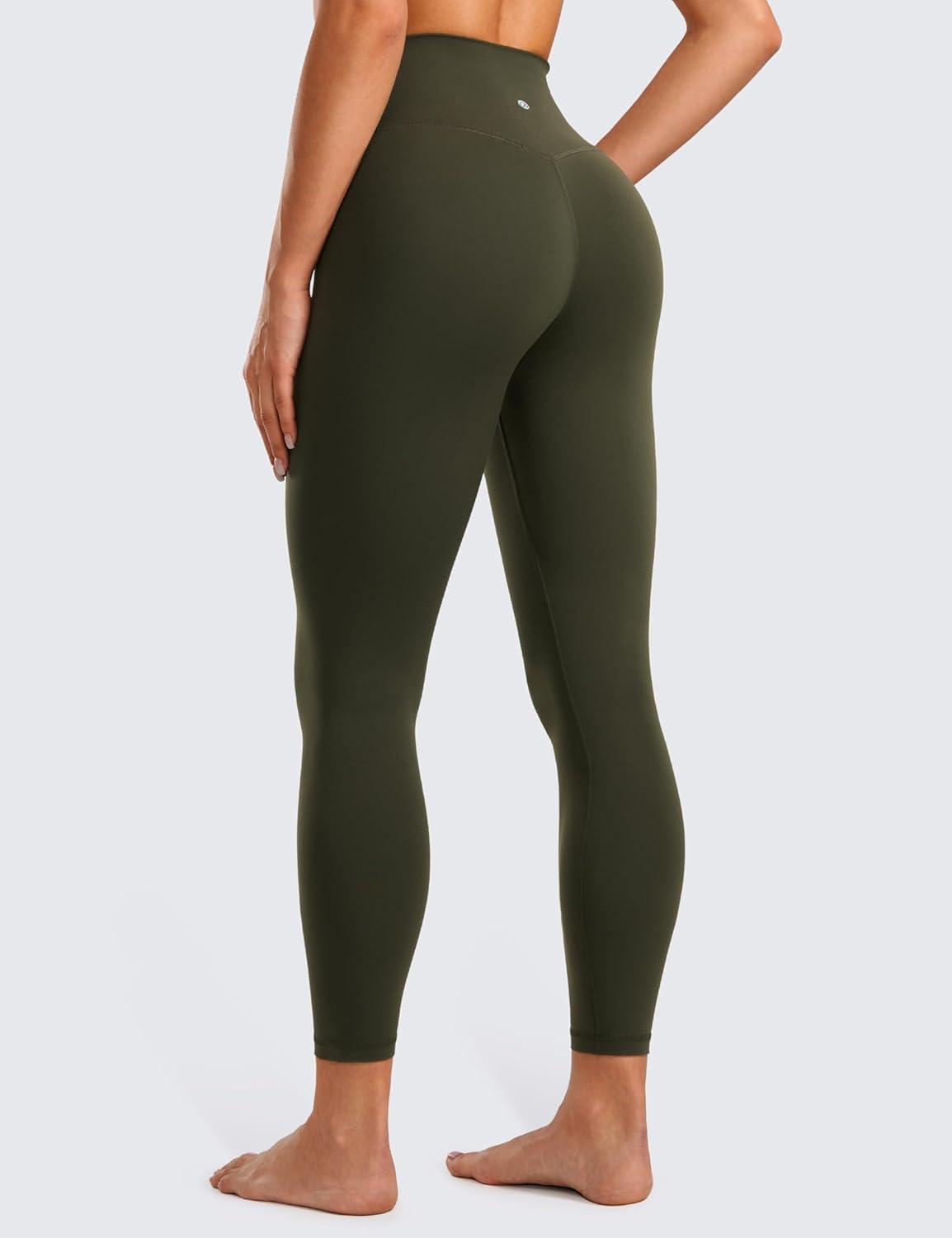 imageCRZ YOGA Butterluxe Crossover Waist Leggings 25quot V Crossover High Waisted Gym Workout Yoga WomensOlive Green