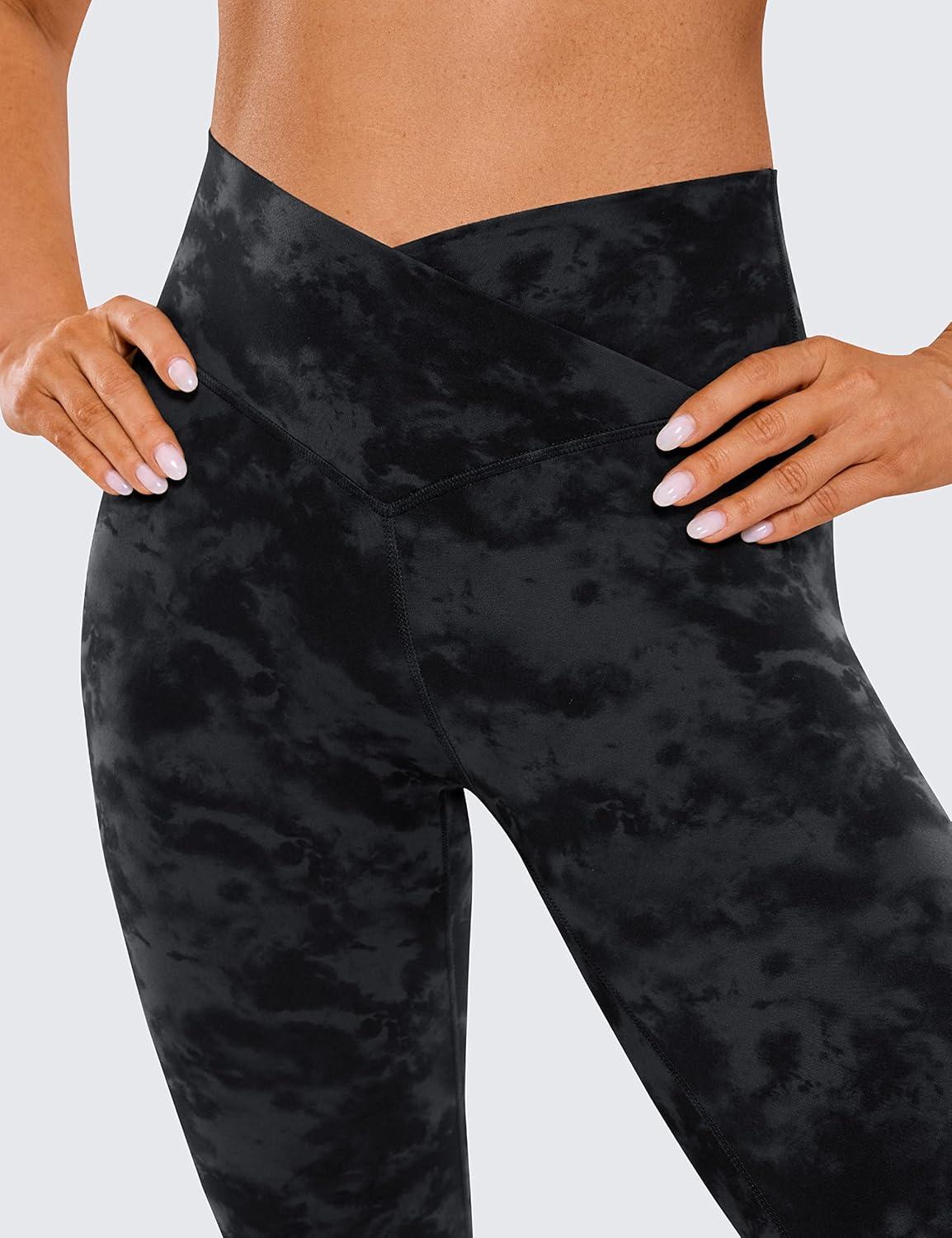 imageCRZ YOGA Butterluxe Crossover Waist Leggings 25quot V Crossover High Waisted Gym Workout Yoga WomensTie Dye Smoke Ink