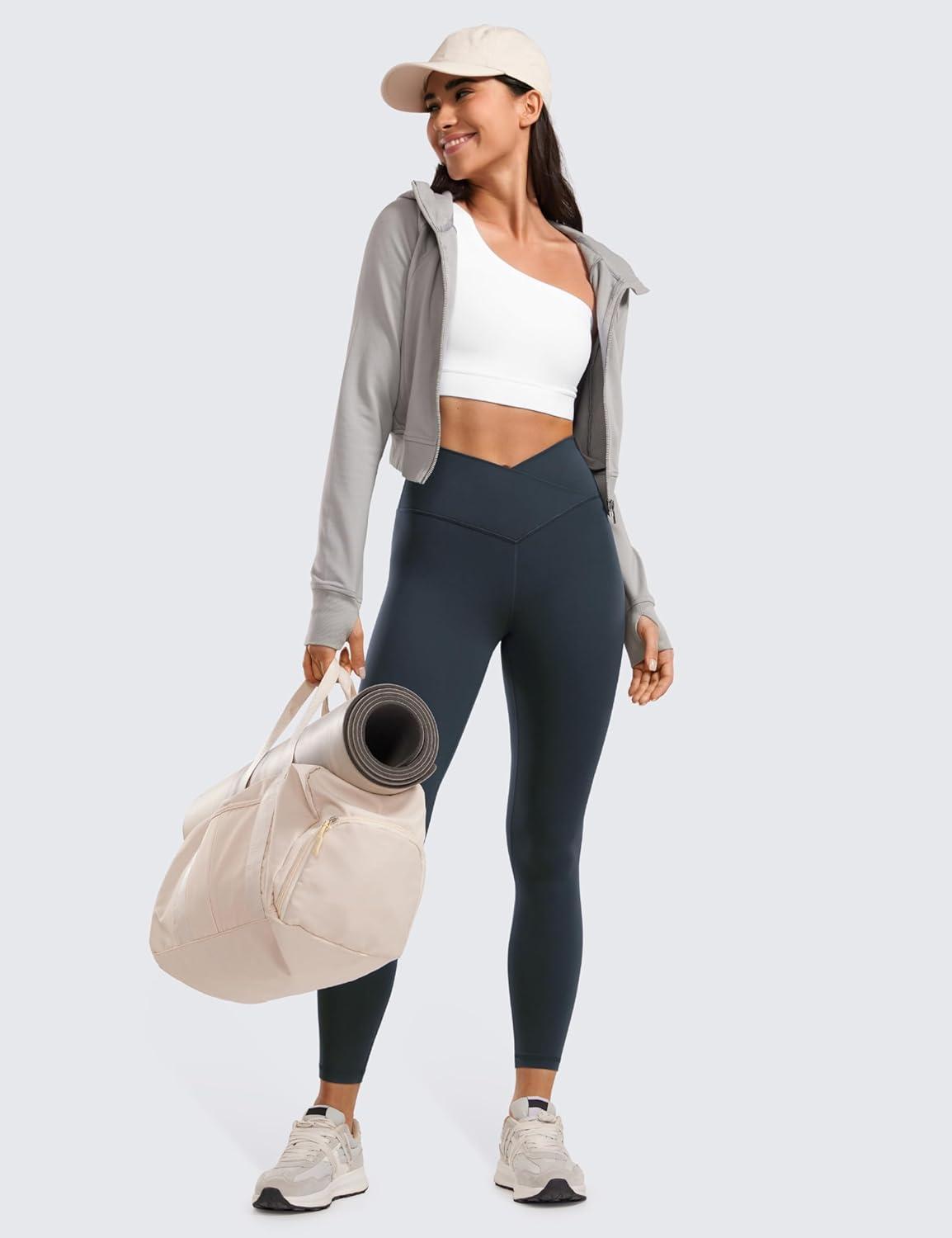 imageCRZ YOGA Butterluxe Crossover Waist Leggings 25quot V Crossover High Waisted Gym Workout Yoga WomensTrue Navy