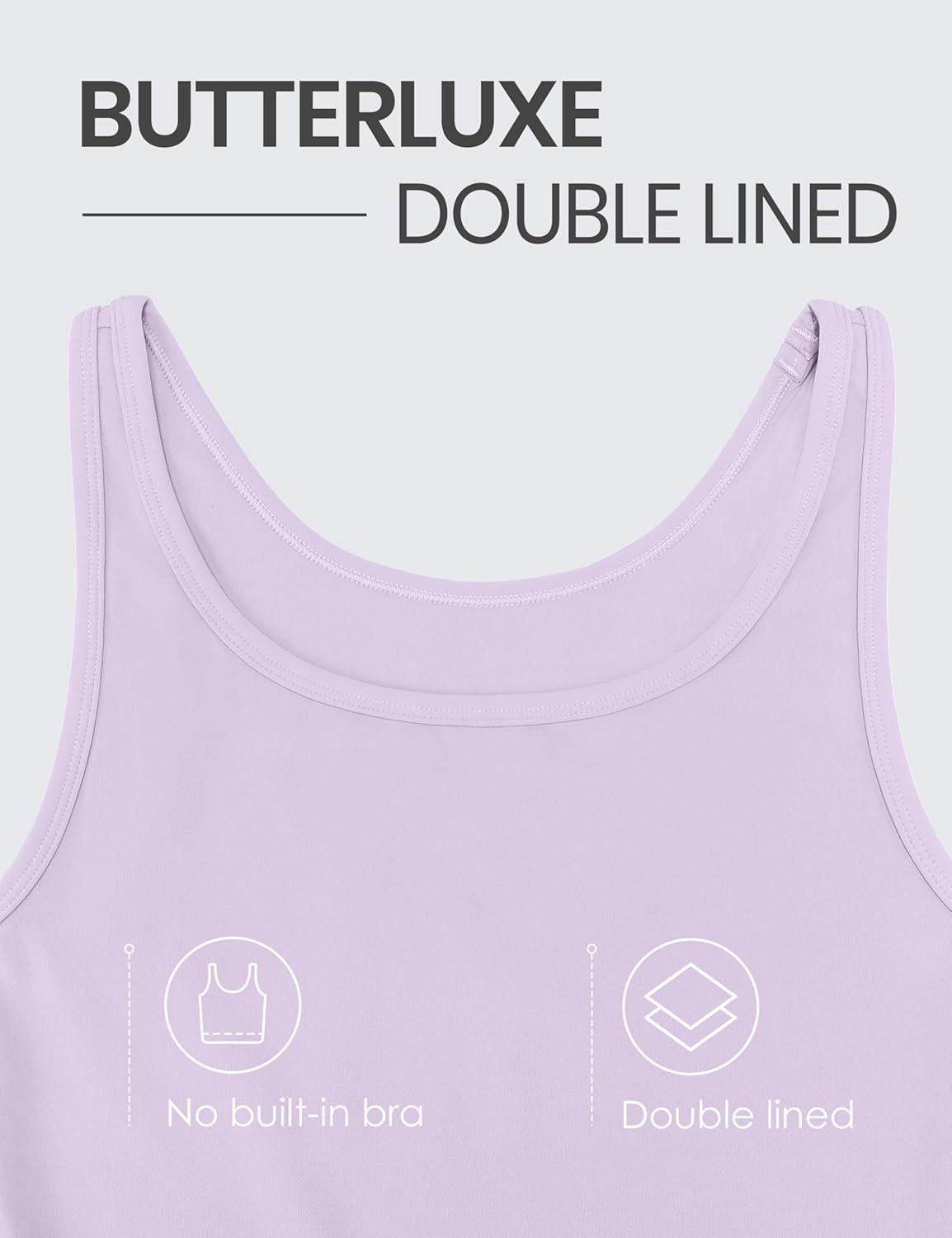 imageCRZ YOGA Butterluxe Double Lined Tank Tops for Women Workout Casual Scoop Neck Racerback Crop Sleeveless ShirtLilac Air