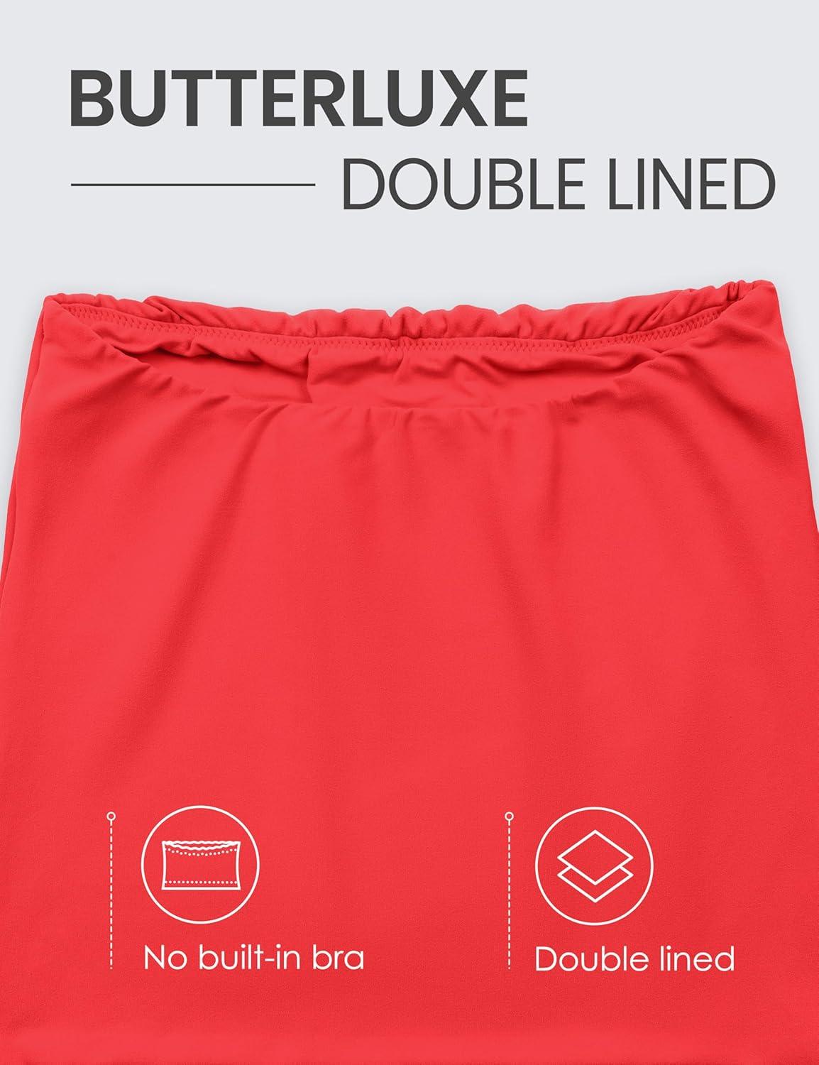 imageCRZ YOGA Butterluxe Double Lined Tube Tops for Women Going Out Casual Tank Bandeau Crop Strapless ShirtsDeep Red