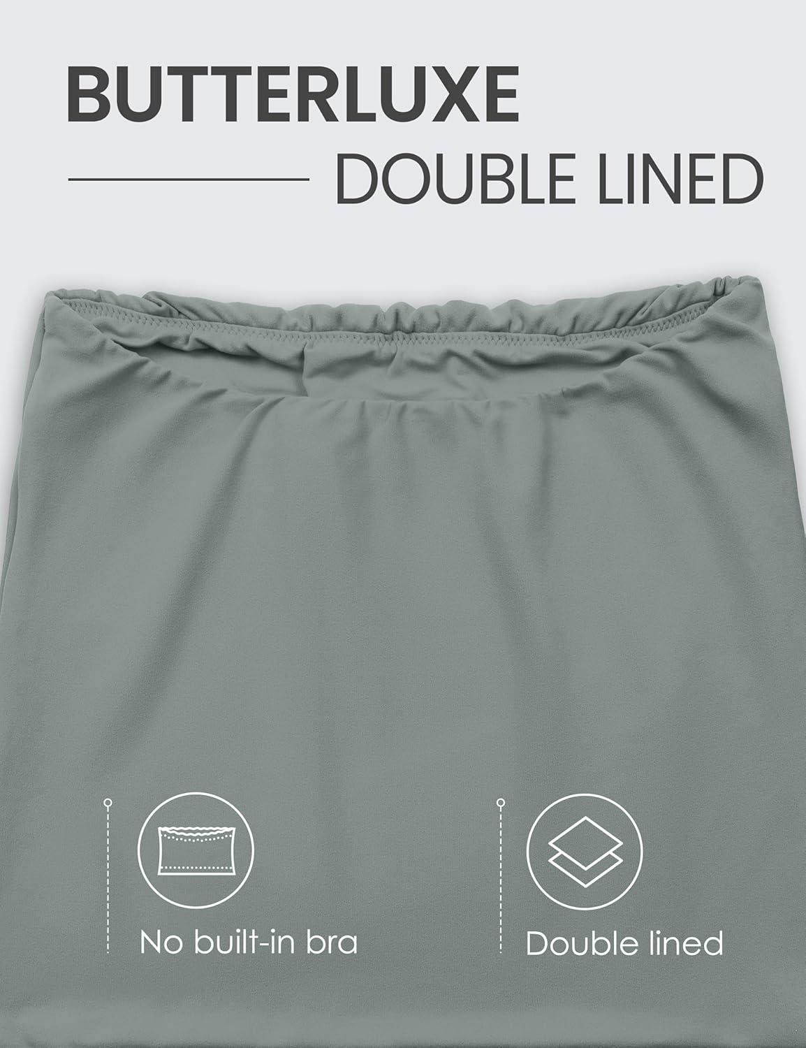 imageCRZ YOGA Butterluxe Double Lined Tube Tops for Women Going Out Casual Tank Bandeau Crop Strapless ShirtsGrey Sage