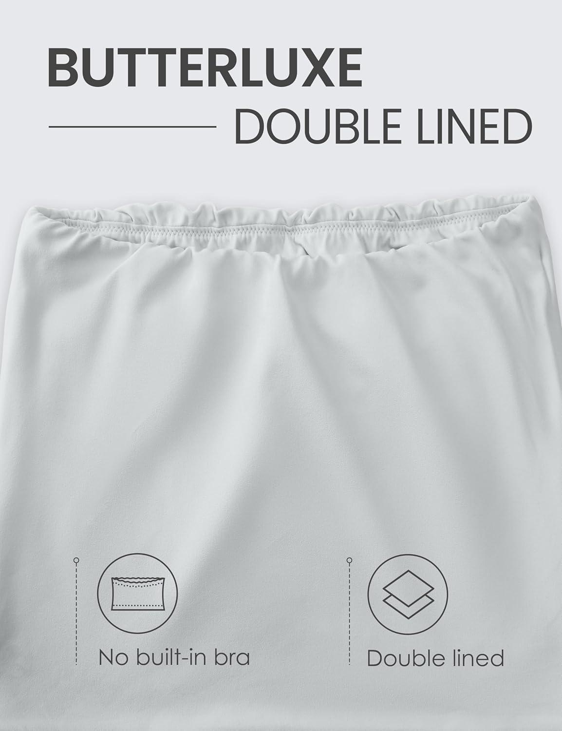 imageCRZ YOGA Butterluxe Double Lined Tube Tops for Women Going Out Casual Tank Bandeau Crop Strapless ShirtsSterling