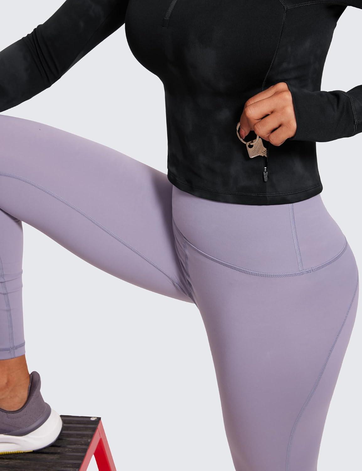 imageCRZ YOGA Butterluxe Half Zip Long Sleeve Shirts for Women Workout Athletic Yoga Tops Crop Collared Quarter Zipper TShirtBlack Tie Dye Flowers