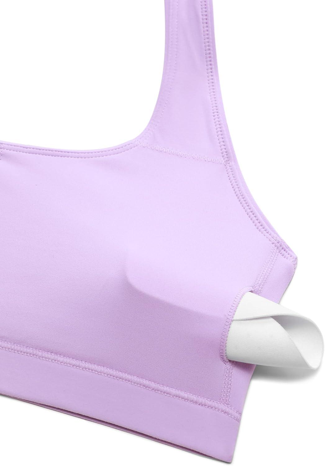 imageCRZ YOGA Butterluxe Halter Sports Bras for Women Scoop Neck Padded Open Back Yoga Crop Gym Tops Low ImpactElfin Purple