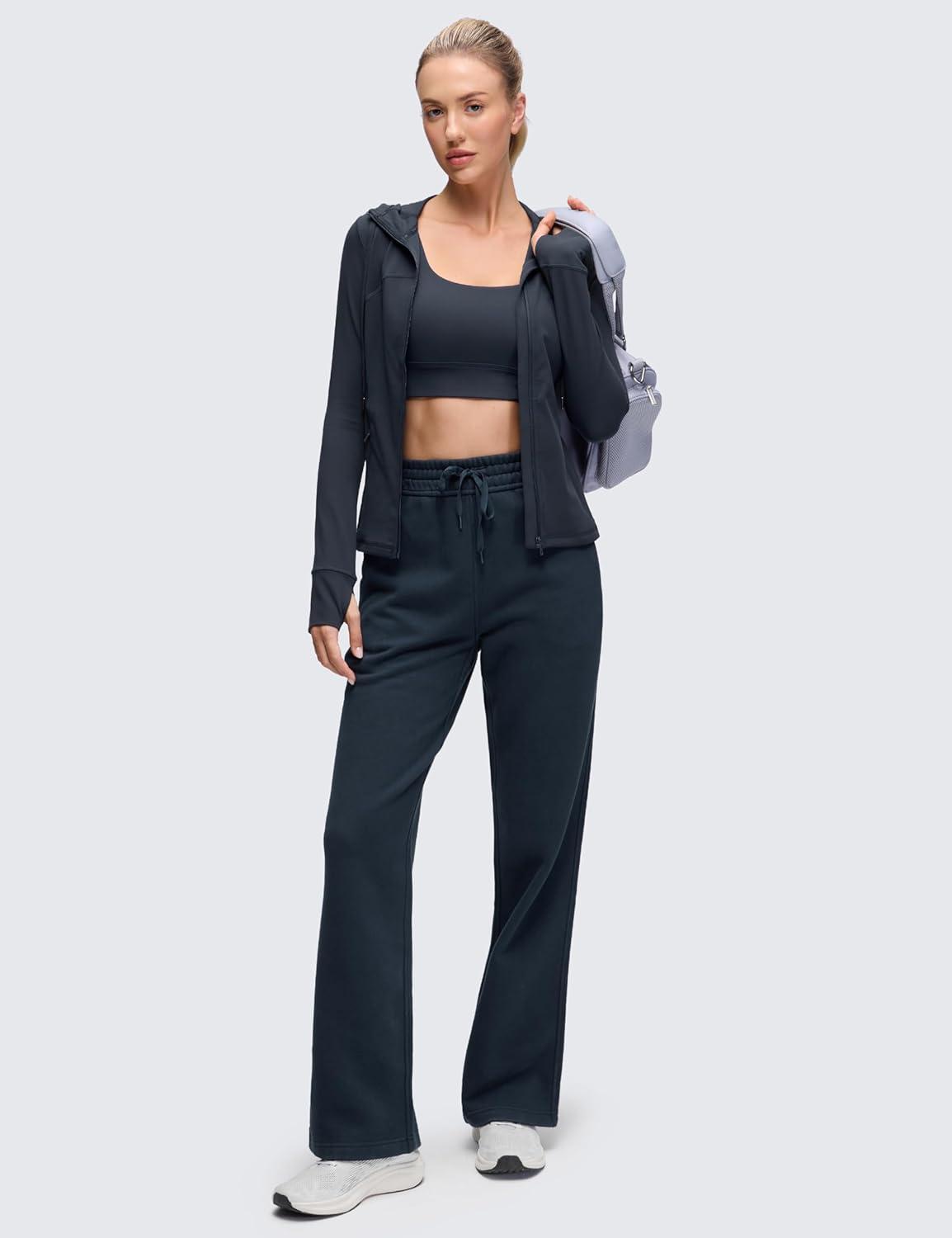 imageCRZ YOGA Butterluxe Hooded Athletic Jackets for Women Full Zip Track Casual Tops with Thumb Holes PocketsTrue Navy