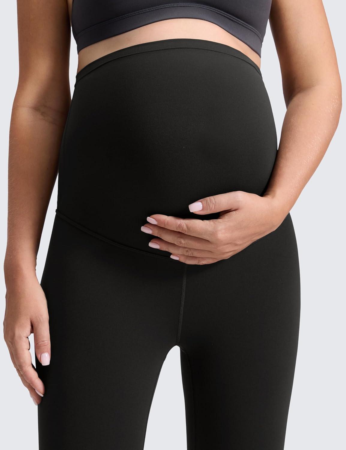 imageCRZ YOGA Butterluxe Maternity Leggings 28quot Over The Belly Workout Activewear Yoga Womens Pregnancy Pants Buttery SoftBlack