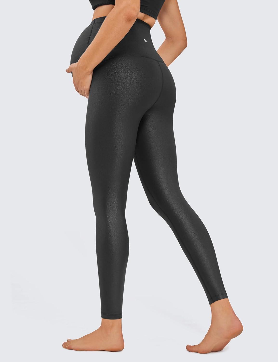 imageCRZ YOGA Butterluxe Maternity Leggings 28quot Over The Belly Workout Activewear Yoga Womens Pregnancy Pants Buttery SoftBlack Classic