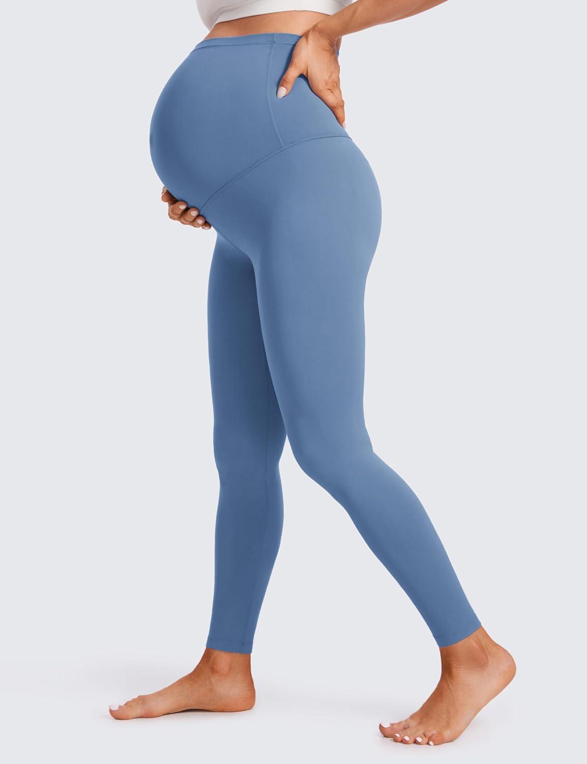 imageCRZ YOGA Butterluxe Maternity Leggings 28quot Over The Belly Workout Activewear Yoga Womens Pregnancy Pants Buttery SoftOasis Blue