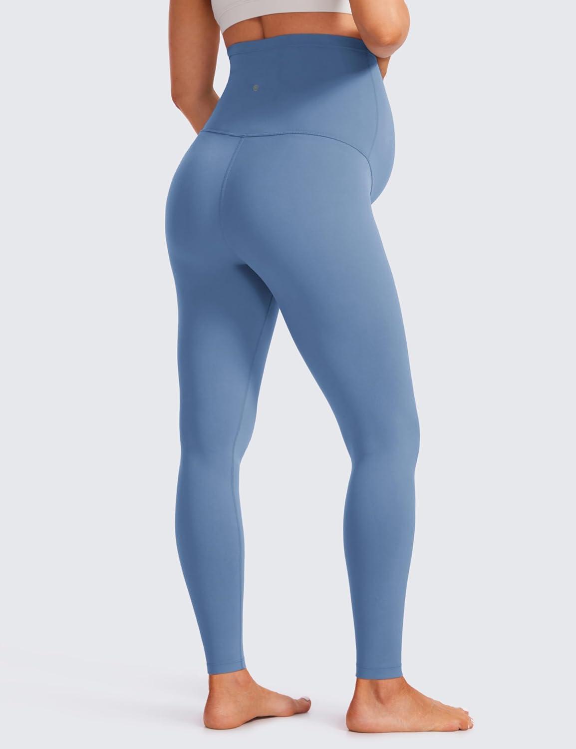 imageCRZ YOGA Butterluxe Maternity Leggings 28quot Over The Belly Workout Activewear Yoga Womens Pregnancy Pants Buttery SoftOasis Blue