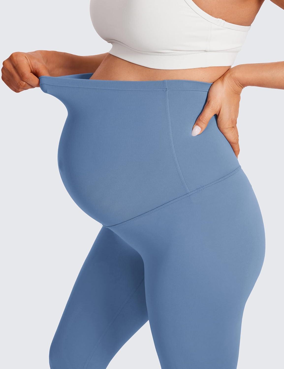 imageCRZ YOGA Butterluxe Maternity Leggings 28quot Over The Belly Workout Activewear Yoga Womens Pregnancy Pants Buttery SoftOasis Blue