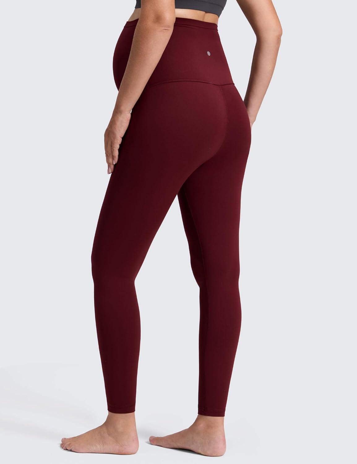 imageCRZ YOGA Butterluxe Maternity Leggings 28quot Over The Belly Workout Activewear Yoga Womens Pregnancy Pants Buttery SoftRed Merlot