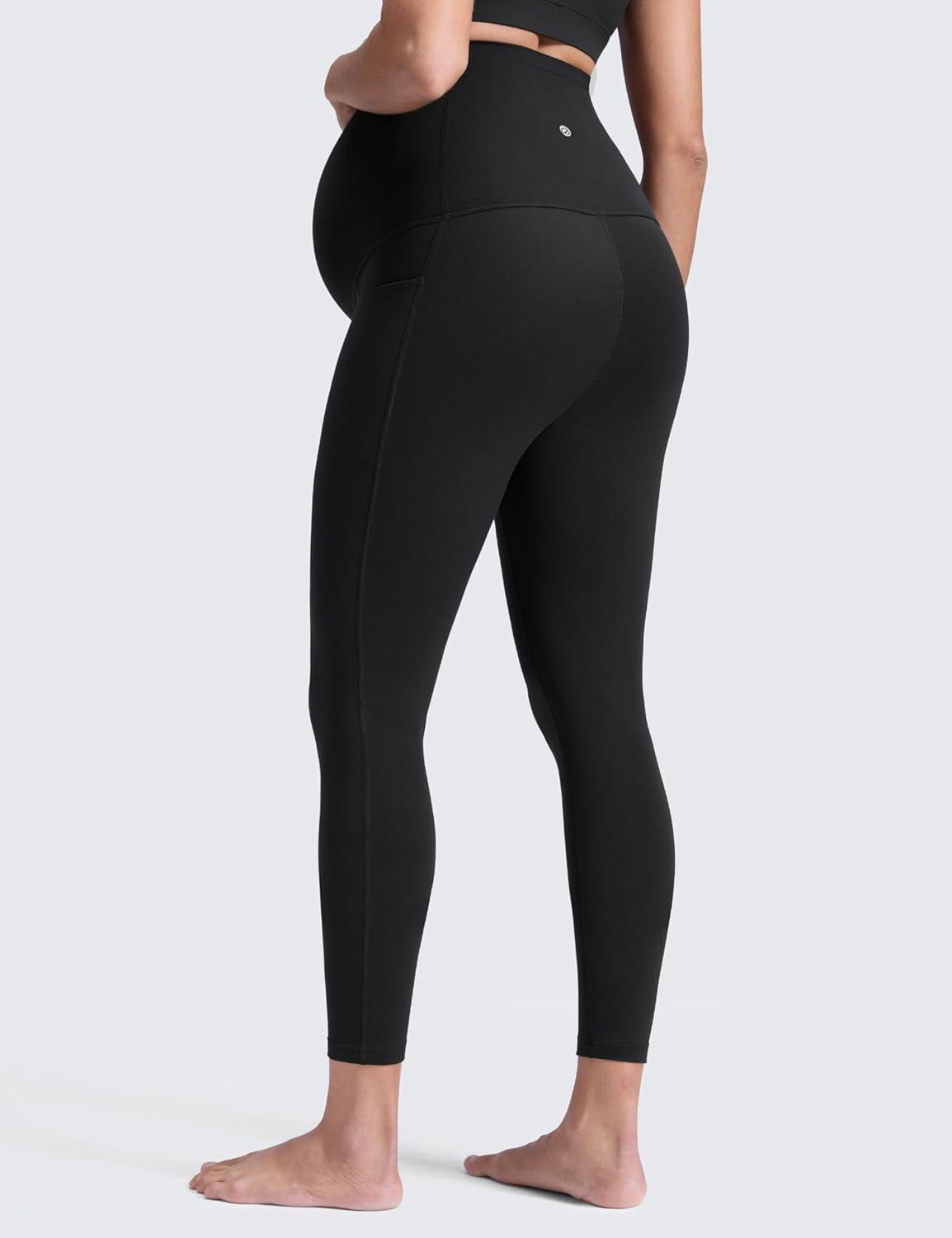 imageCRZ YOGA Butterluxe Maternity Leggings Pockets 25quot Soft Workout Active Yoga Pregnancy Womens Pants Over The BellyBlack