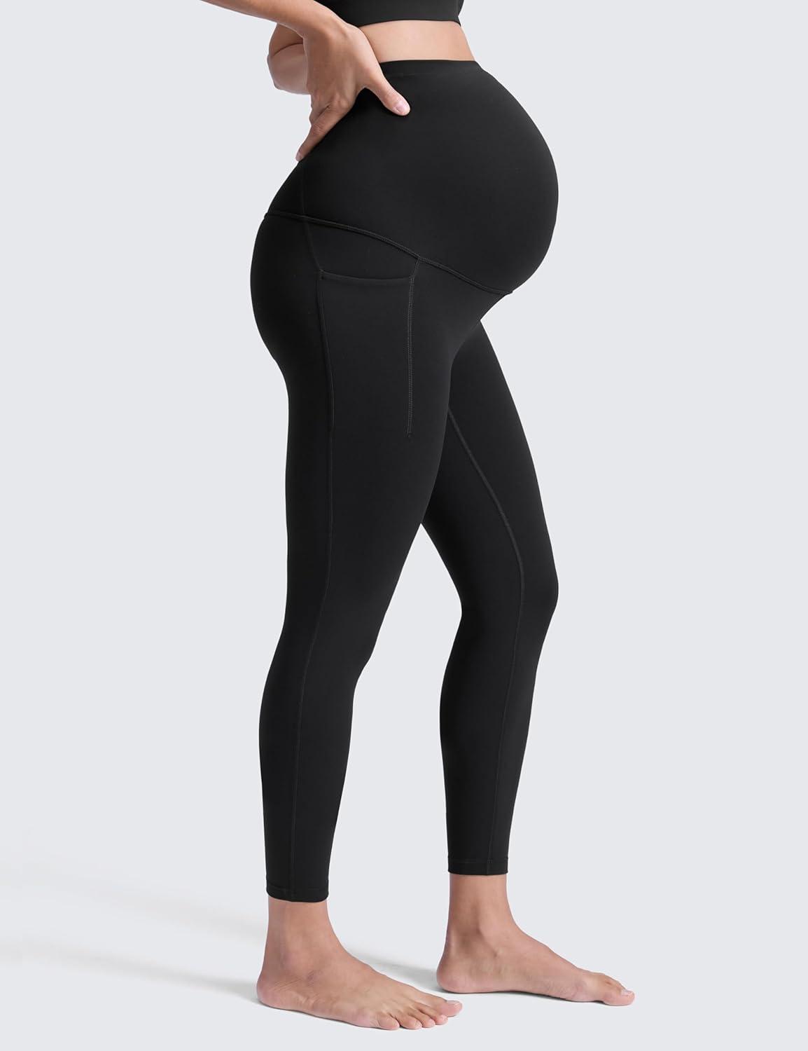 imageCRZ YOGA Butterluxe Maternity Leggings Pockets 25quot Soft Workout Active Yoga Pregnancy Womens Pants Over The BellyBlack