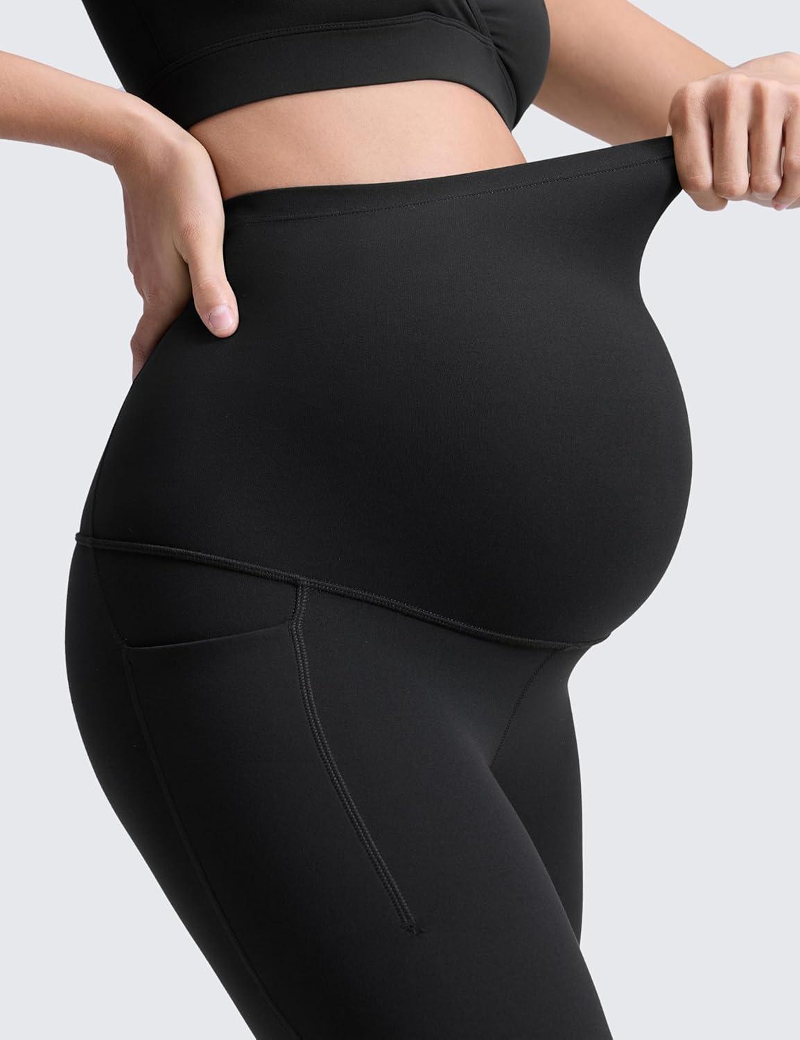 imageCRZ YOGA Butterluxe Maternity Leggings Pockets 25quot Soft Workout Active Yoga Pregnancy Womens Pants Over The BellyBlack