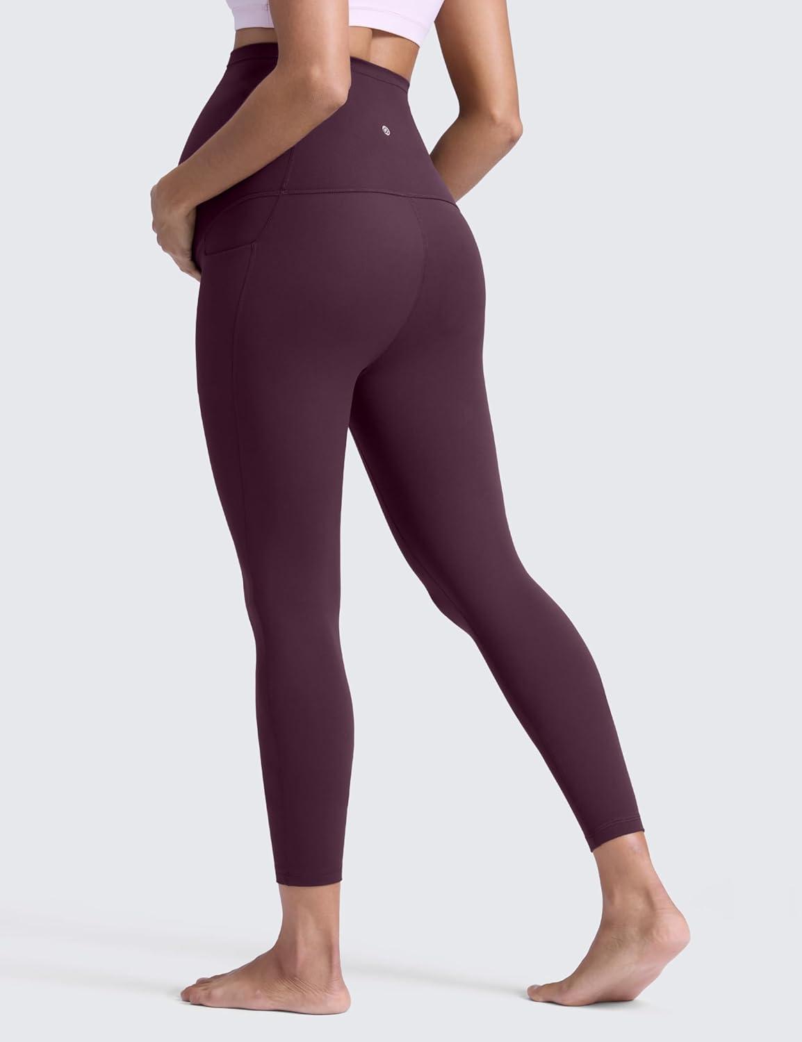 imageCRZ YOGA Butterluxe Maternity Leggings Pockets 25quot Soft Workout Active Yoga Pregnancy Womens Pants Over The BellyDeep Purple