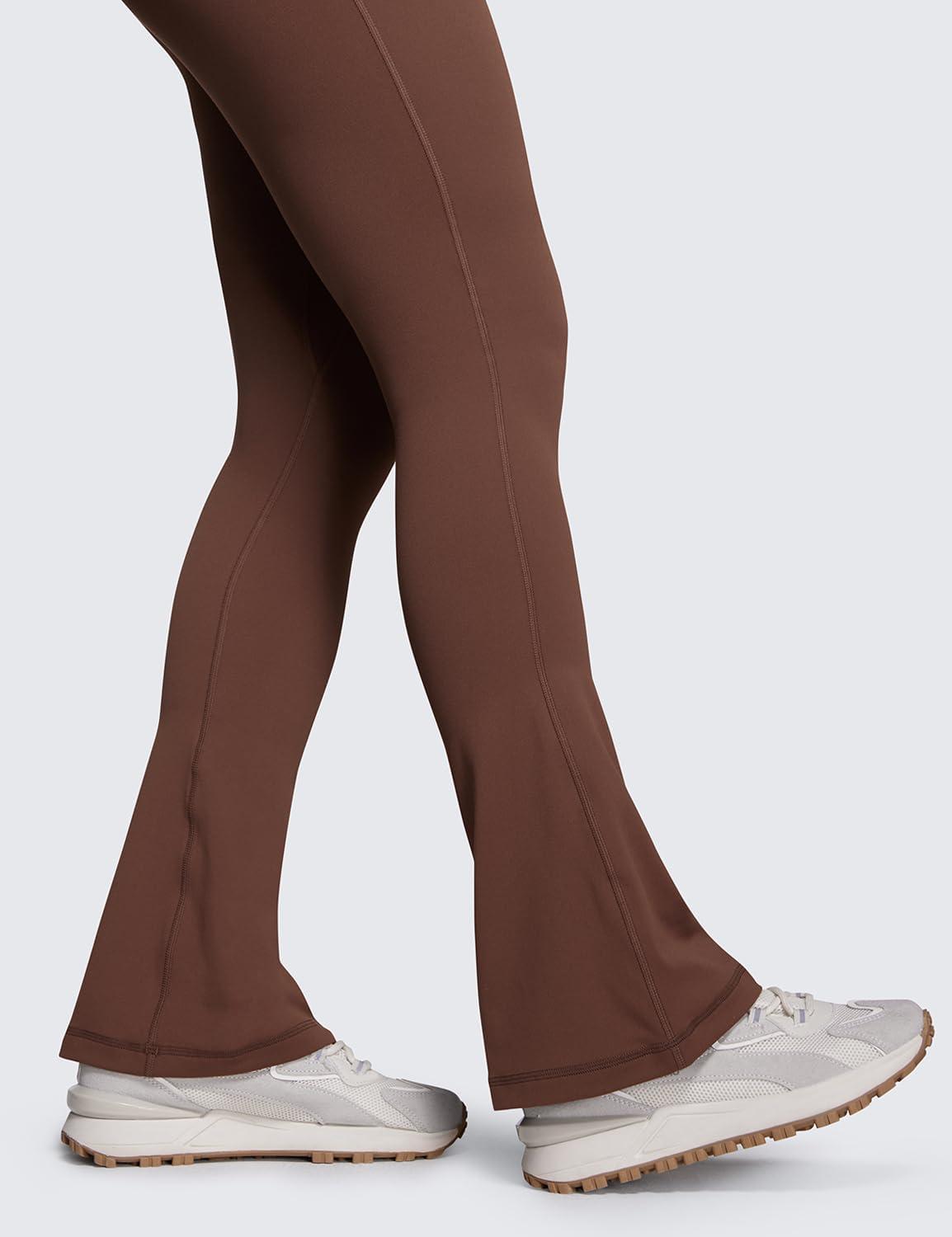 imageCRZ YOGA Butterluxe Mini Flared Leggings 30quot315quot33 High Waist Bootcut Casual Lounge Women Yoga Pants with PocketCoffee Brown