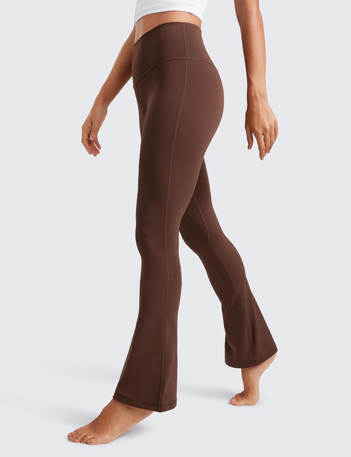 imageCRZ YOGA Butterluxe Mini Flared Leggings 30quot315quot33 High Waist Bootcut Casual Lounge Women Yoga Pants with PocketCoffee Brown