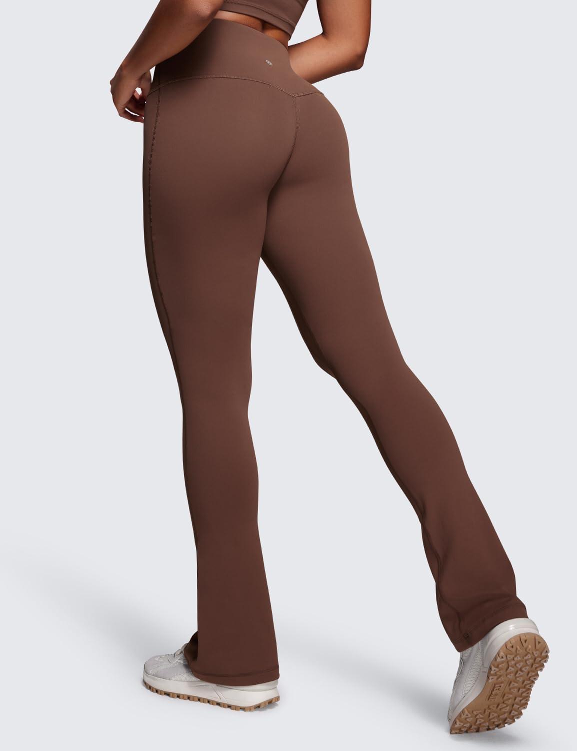 imageCRZ YOGA Butterluxe Mini Flared Leggings 30quot315quot33 High Waist Bootcut Casual Lounge Women Yoga Pants with PocketCoffee Brown