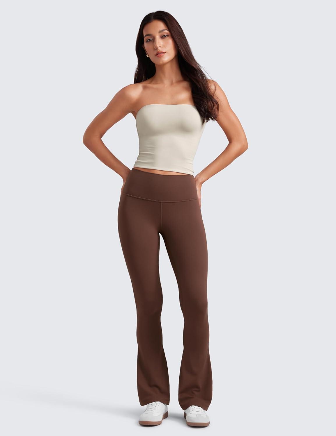 imageCRZ YOGA Butterluxe Mini Flared Leggings 30quot315quot33 High Waist Bootcut Casual Lounge Women Yoga Pants with PocketCoffee Brown