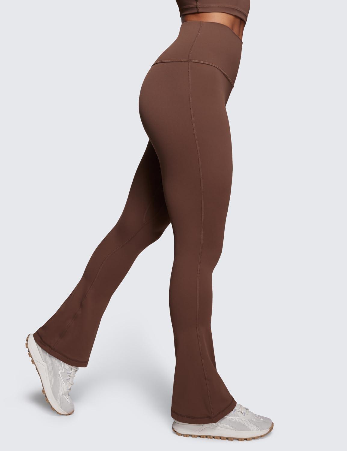 imageCRZ YOGA Butterluxe Mini Flared Leggings 30quot315quot33 High Waist Bootcut Casual Lounge Women Yoga Pants with PocketCoffee Brown