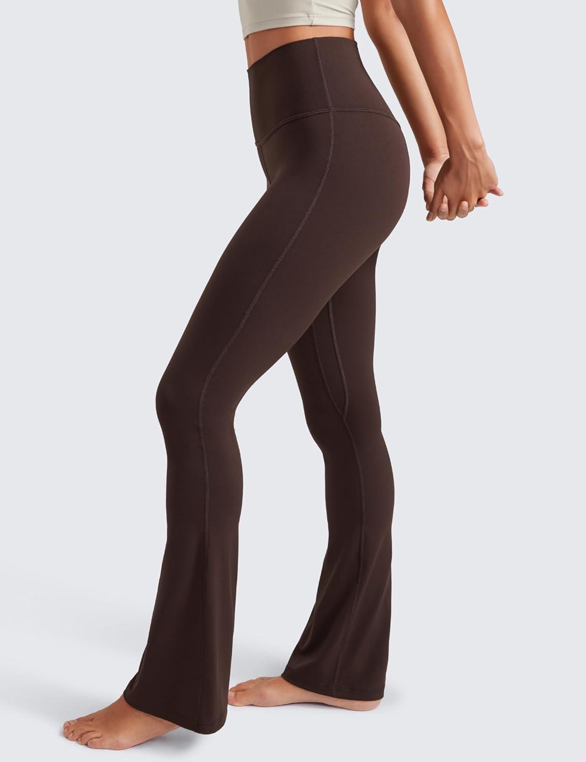 imageCRZ YOGA Butterluxe Mini Flared Leggings 30quot315quot33 High Waist Bootcut Casual Lounge Women Yoga Pants with PocketHot Fudge Brown