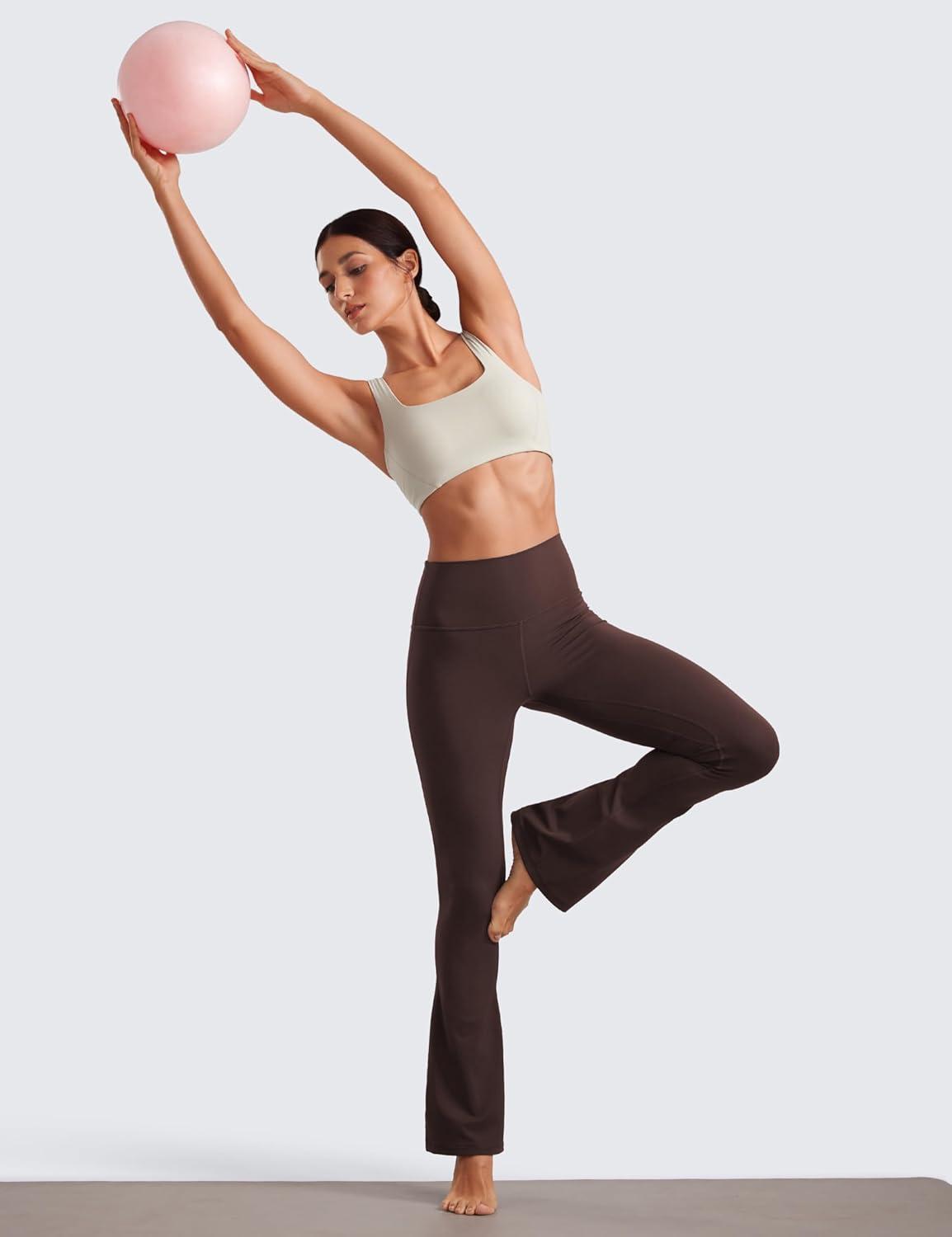 imageCRZ YOGA Butterluxe Mini Flared Leggings 30quot315quot33 High Waist Bootcut Casual Lounge Women Yoga Pants with PocketHot Fudge Brown