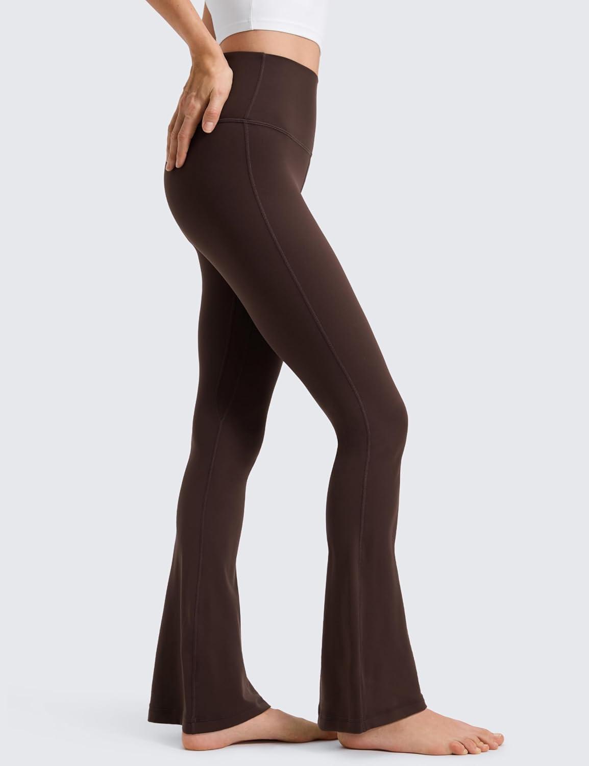 imageCRZ YOGA Butterluxe Mini Flared Leggings 30quot315quot33 High Waist Bootcut Casual Lounge Women Yoga Pants with PocketHot Fudge Brown
