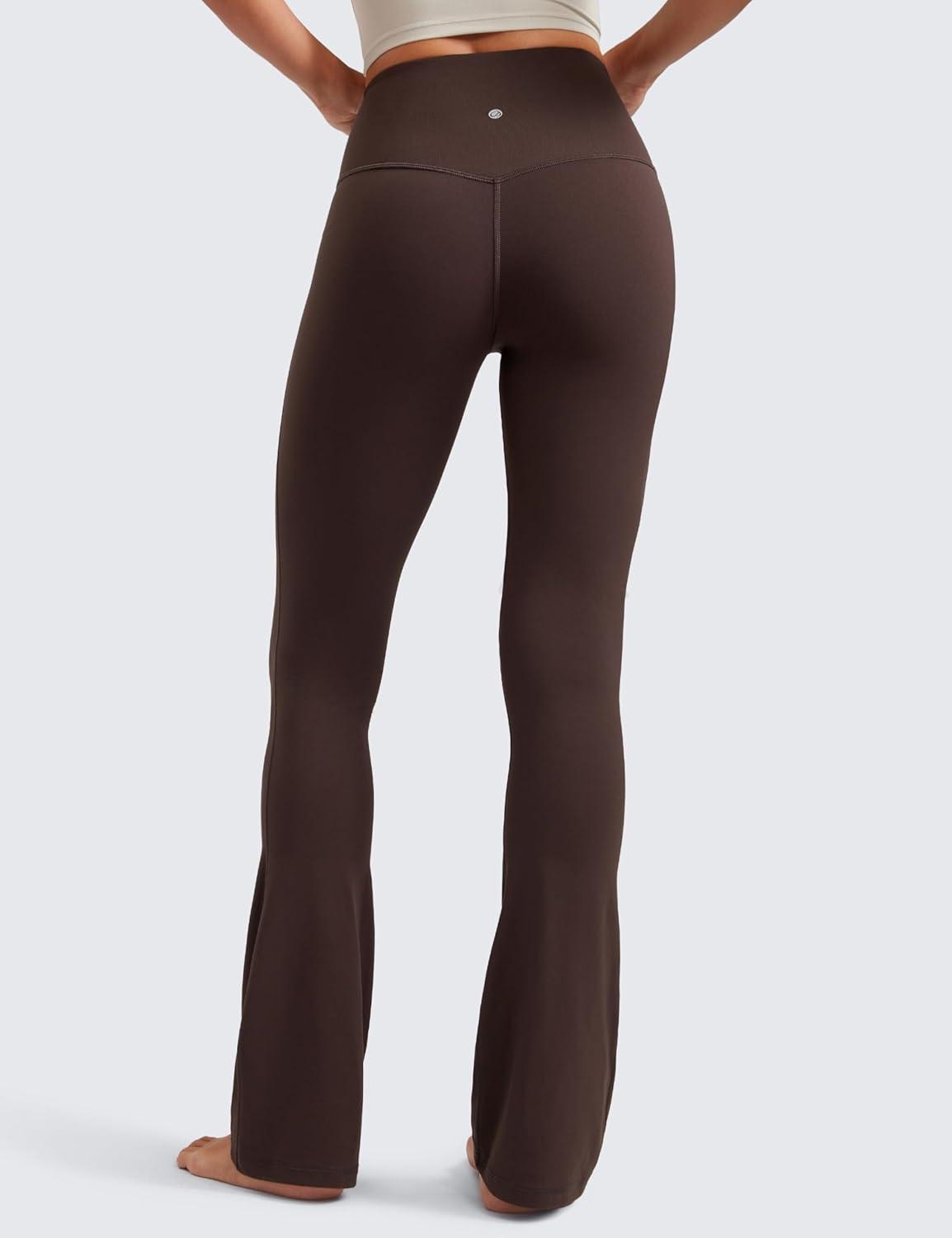 imageCRZ YOGA Butterluxe Mini Flared Leggings 30quot315quot33 High Waist Bootcut Casual Lounge Women Yoga Pants with PocketHot Fudge Brown