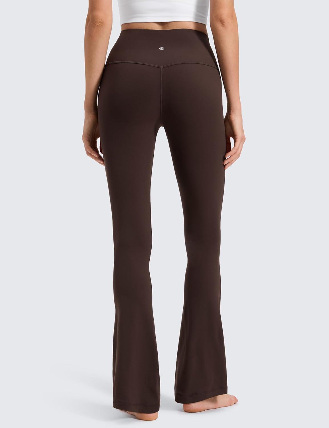 imageCRZ YOGA Butterluxe Mini Flared Leggings 30quot315quot33 High Waist Bootcut Casual Lounge Women Yoga Pants with PocketHot Fudge Brown