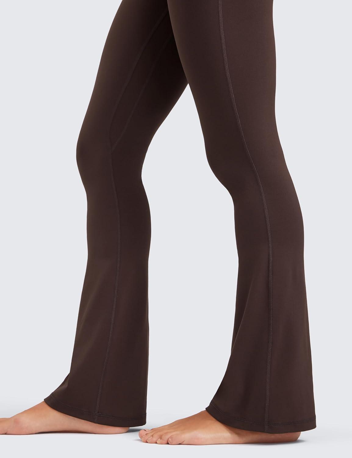imageCRZ YOGA Butterluxe Mini Flared Leggings 30quot315quot33 High Waist Bootcut Casual Lounge Women Yoga Pants with PocketHot Fudge Brown
