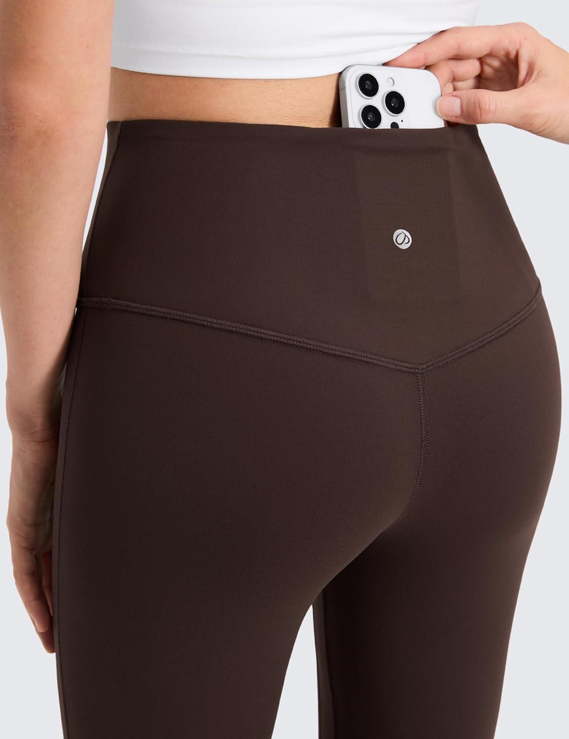 imageCRZ YOGA Butterluxe Mini Flared Leggings 30quot315quot33 High Waist Bootcut Casual Lounge Women Yoga Pants with PocketHot Fudge Brown