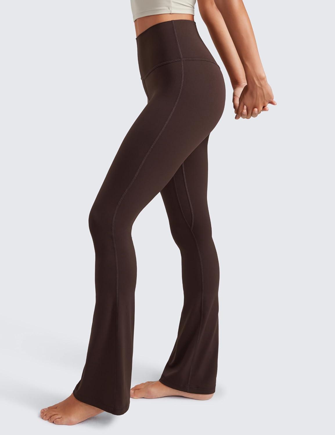imageCRZ YOGA Butterluxe Mini Flared Leggings 30quot315quot33 High Waist Bootcut Casual Lounge Women Yoga Pants with PocketHot Fudge Brown