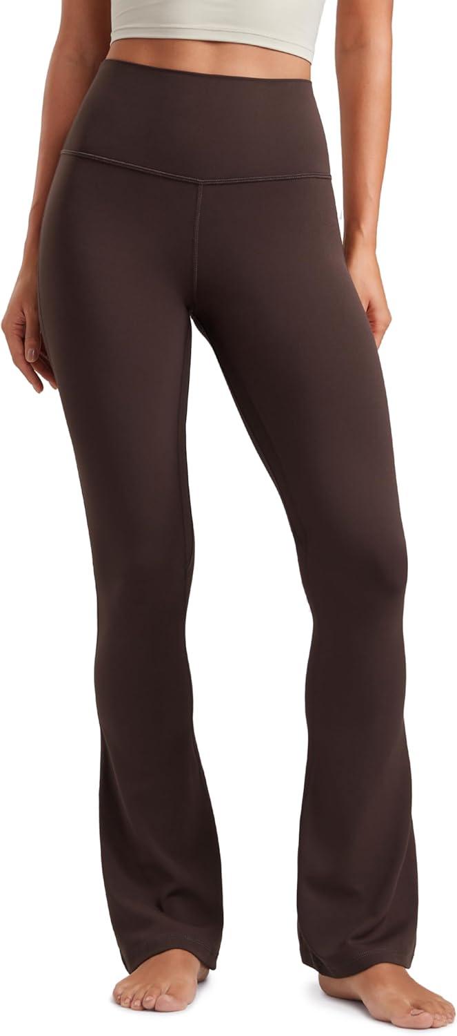 imageCRZ YOGA Butterluxe Mini Flared Leggings 30quot315quot33 High Waist Bootcut Casual Lounge Women Yoga Pants with PocketHot Fudge Brown