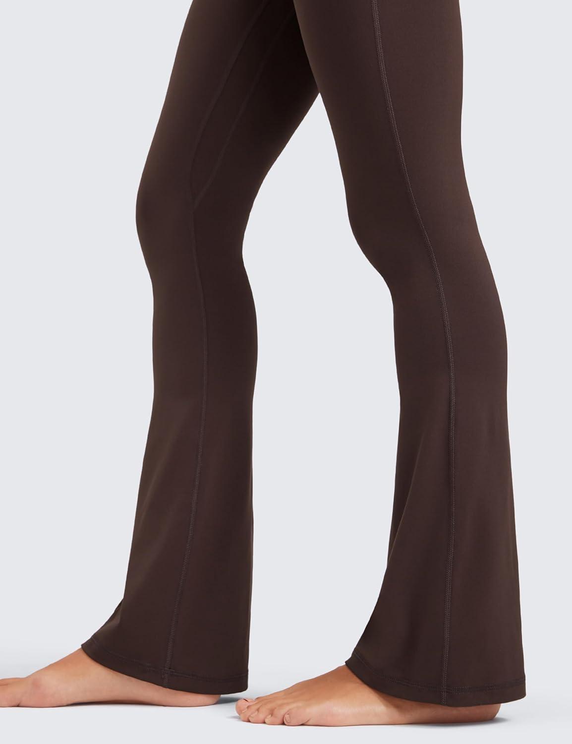 imageCRZ YOGA Butterluxe Mini Flared Leggings 30quot315quot33 High Waist Bootcut Casual Lounge Women Yoga Pants with PocketHot Fudge Brown