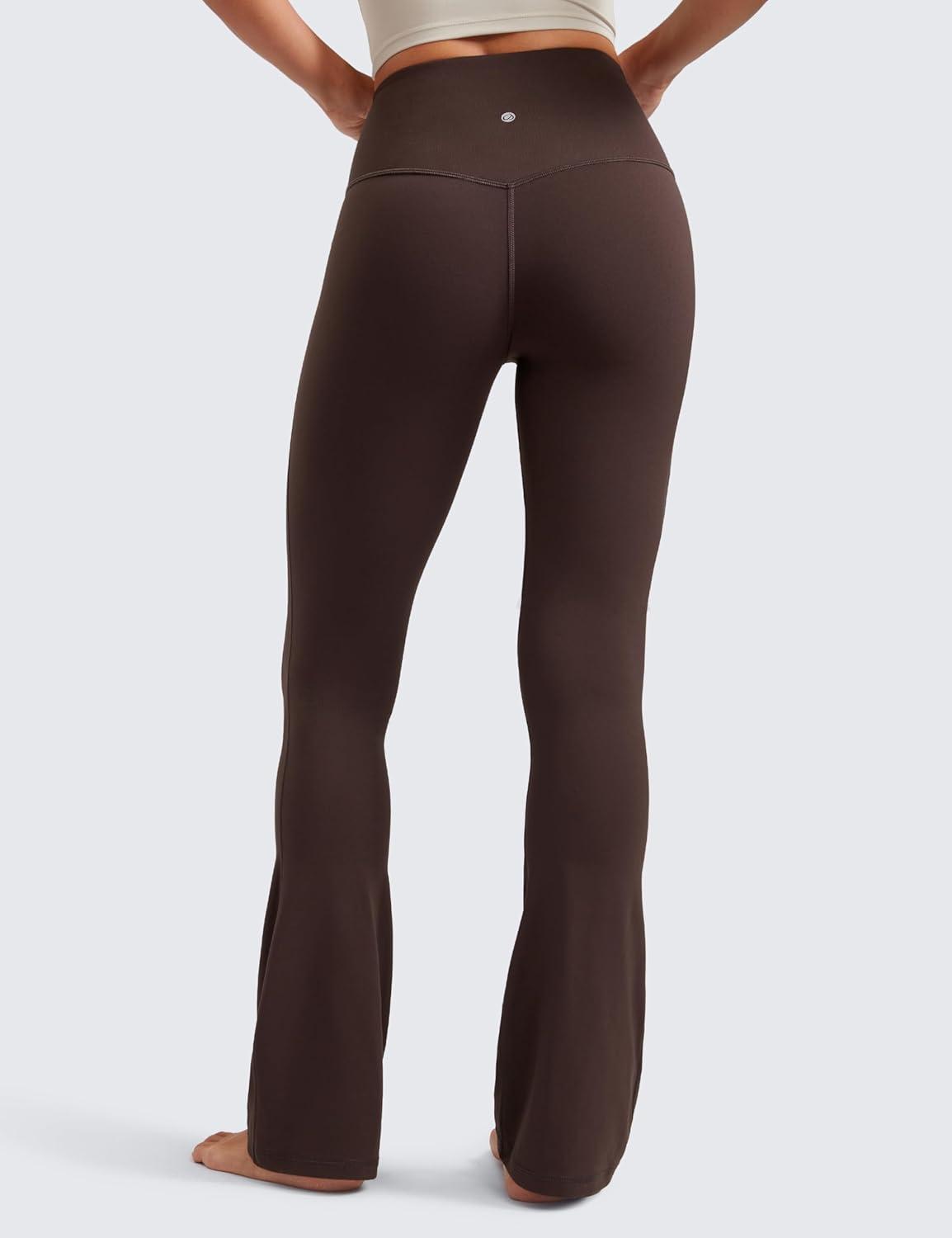imageCRZ YOGA Butterluxe Mini Flared Leggings 30quot315quot33 High Waist Bootcut Casual Lounge Women Yoga Pants with PocketHot Fudge Brown