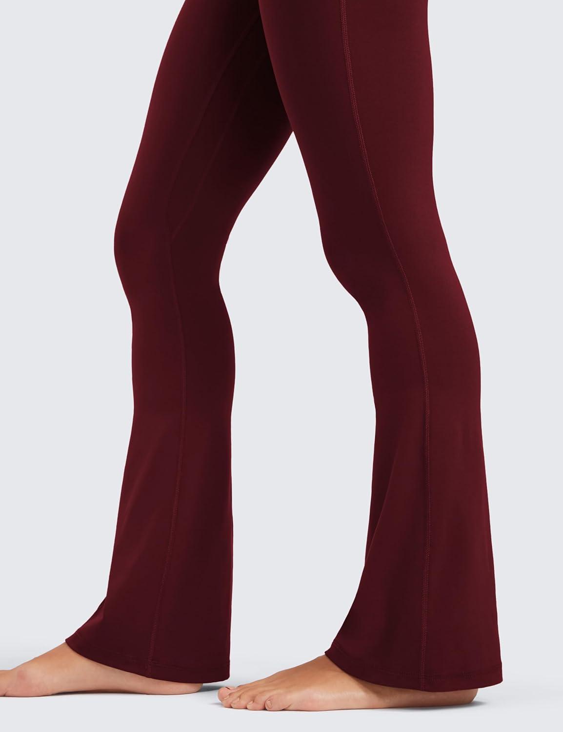 imageCRZ YOGA Butterluxe Mini Flared Leggings 30quot315quot33 High Waist Bootcut Casual Lounge Women Yoga Pants with PocketRed Merlot