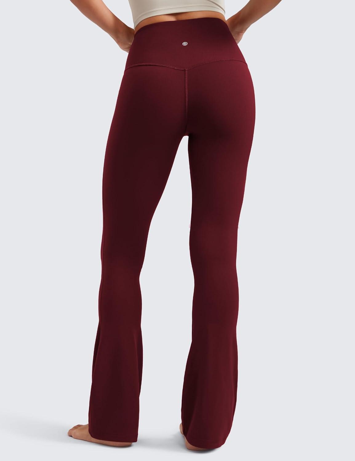 imageCRZ YOGA Butterluxe Mini Flared Leggings 30quot315quot33 High Waist Bootcut Casual Lounge Women Yoga Pants with PocketRed Merlot
