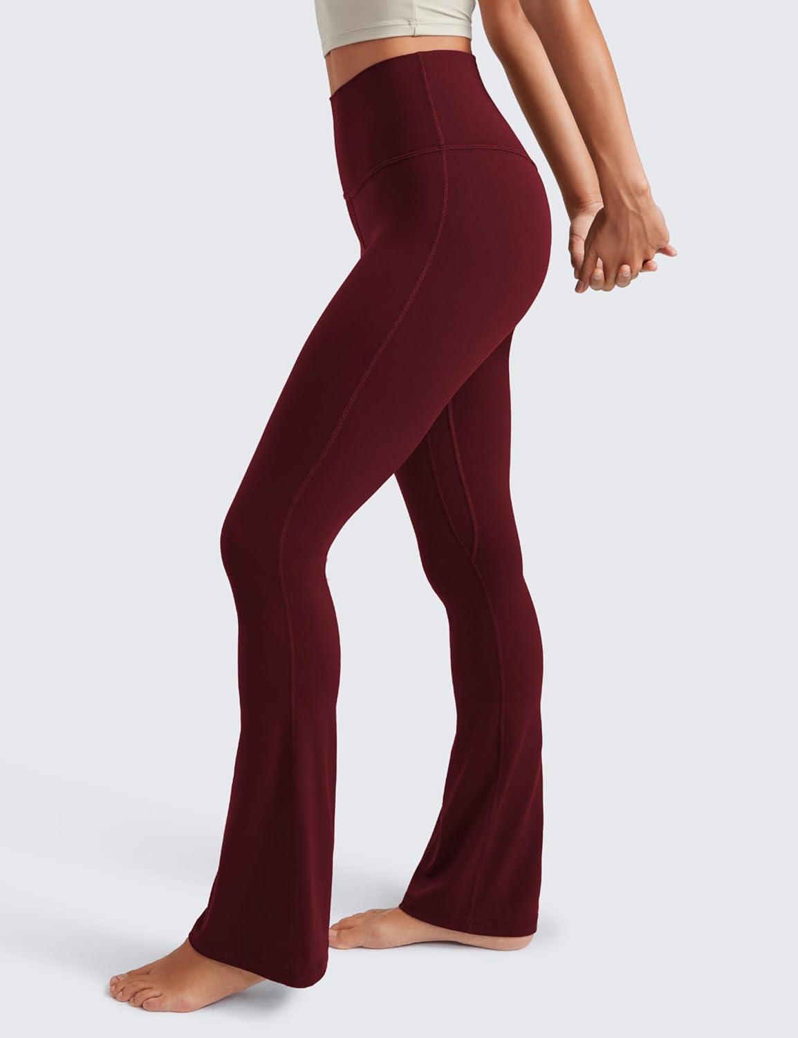 imageCRZ YOGA Butterluxe Mini Flared Leggings 30quot315quot33 High Waist Bootcut Casual Lounge Women Yoga Pants with PocketRed Merlot