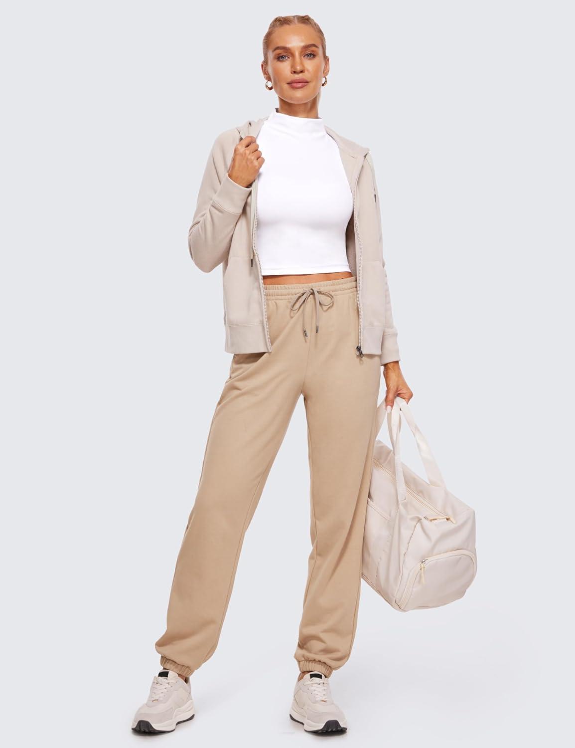 imageCRZ YOGA Butterluxe Mock Neck Long Sleeve Shirts for Women Workout Casual Tops Turtleneck Crop Slim Fall Base LayerWhite