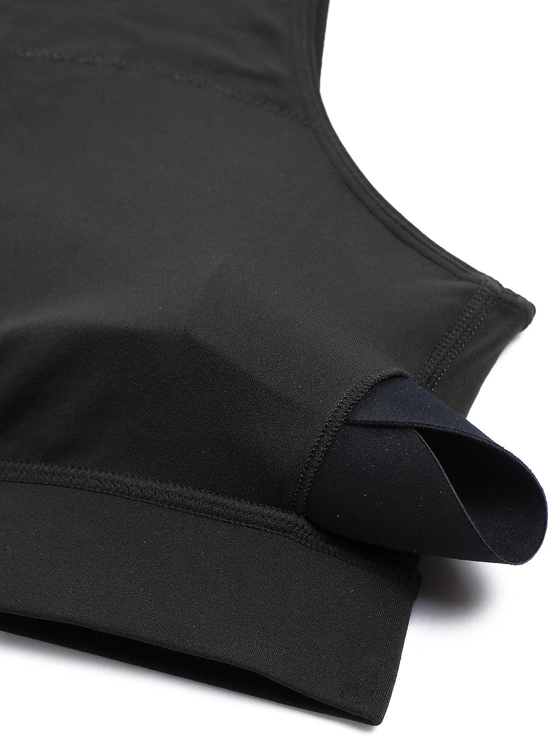 imageCRZ YOGA Butterluxe One Shoulder Sports Bras for Women Sleeveless One Strap Low Impact Asymmetrical Workout Yoga TopsBlack