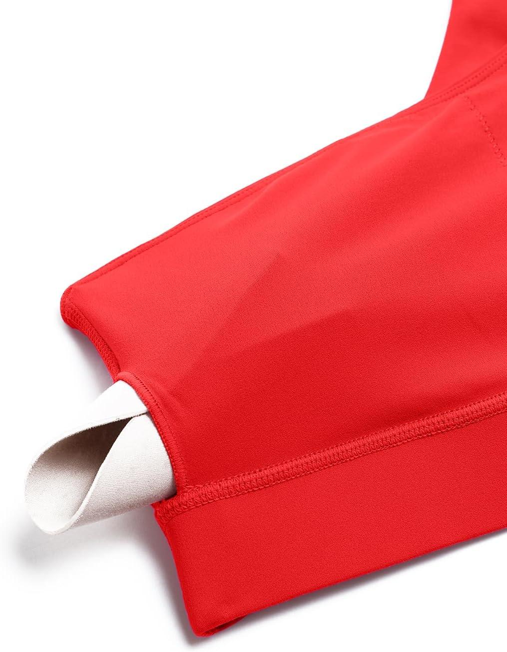 imageCRZ YOGA Butterluxe One Shoulder Sports Bras for Women Sleeveless One Strap Low Impact Asymmetrical Workout Yoga TopsDeep Red