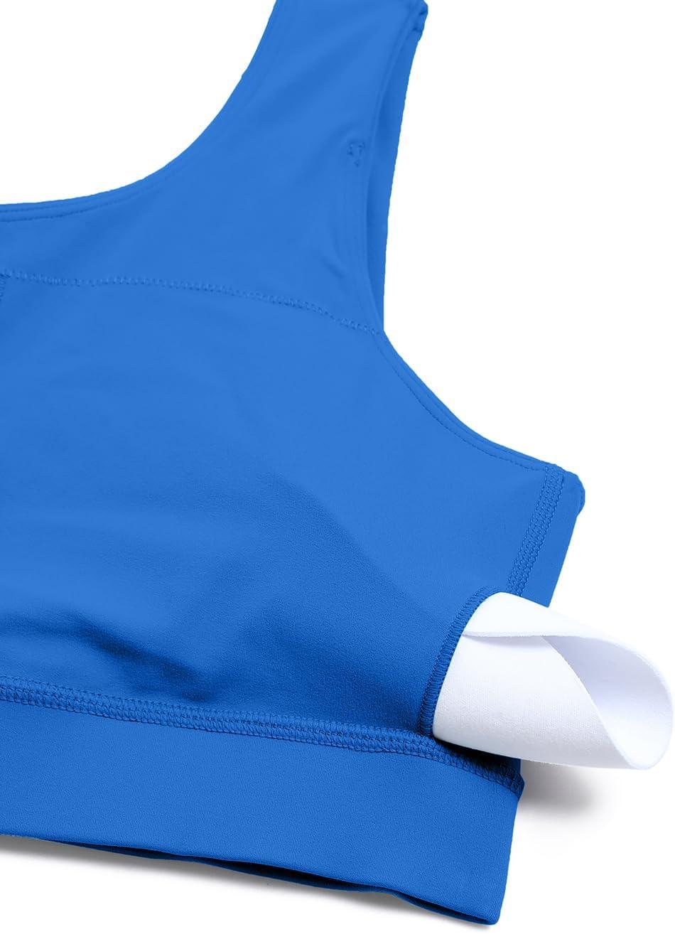 imageCRZ YOGA Butterluxe One Shoulder Sports Bras for Women Sleeveless One Strap Low Impact Asymmetrical Workout Yoga TopsSparkle Blue