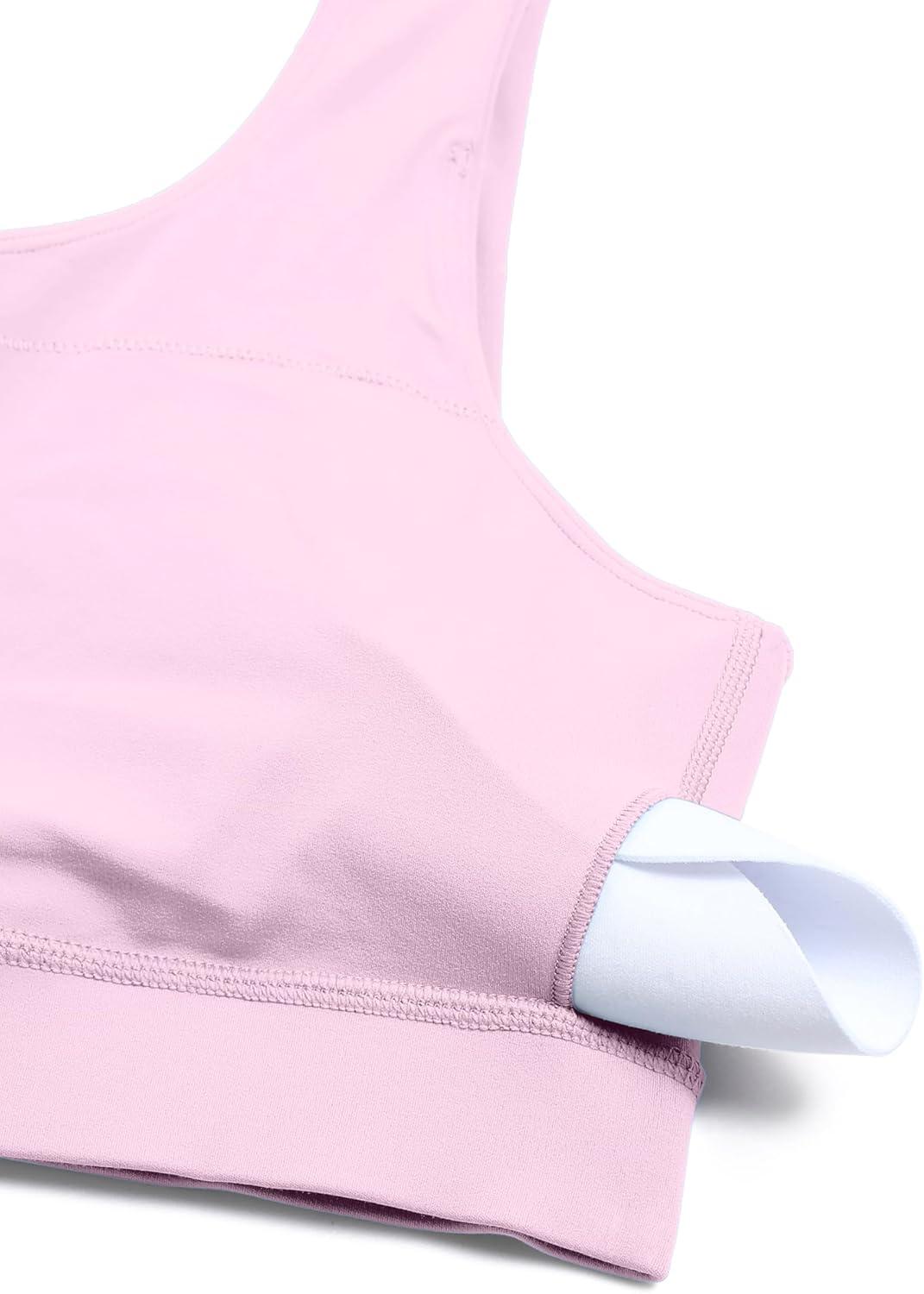 imageCRZ YOGA Butterluxe One Shoulder Sports Bras for Women Sleeveless One Strap Low Impact Asymmetrical Workout Yoga TopsVita Pink