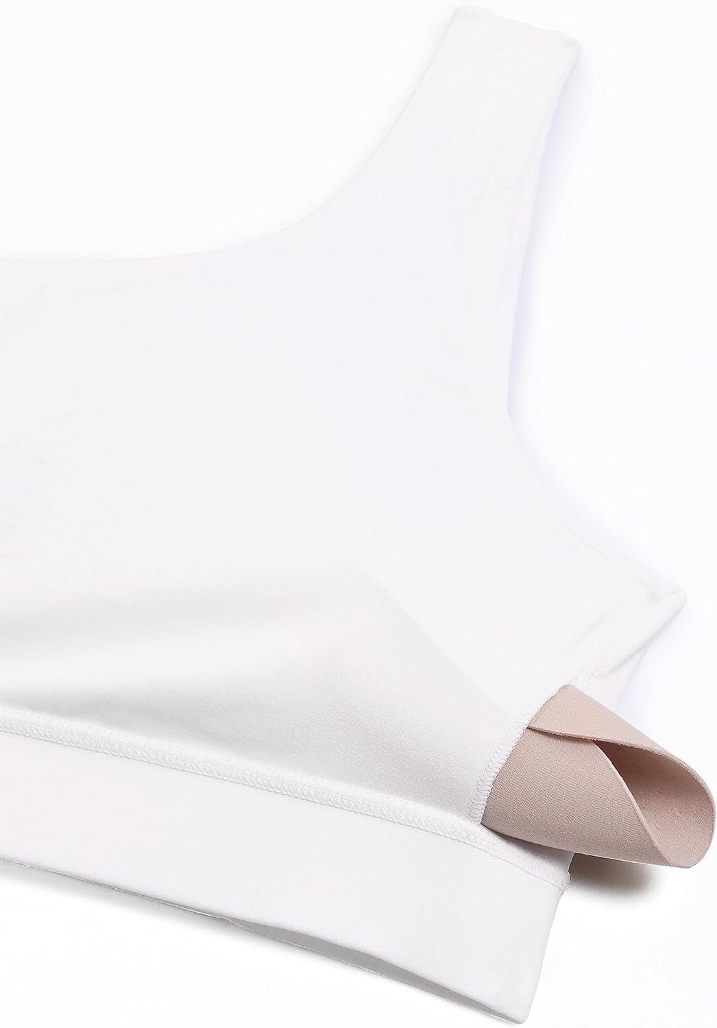 imageCRZ YOGA Butterluxe One Shoulder Sports Bras for Women Sleeveless One Strap Low Impact Asymmetrical Workout Yoga TopsWhite