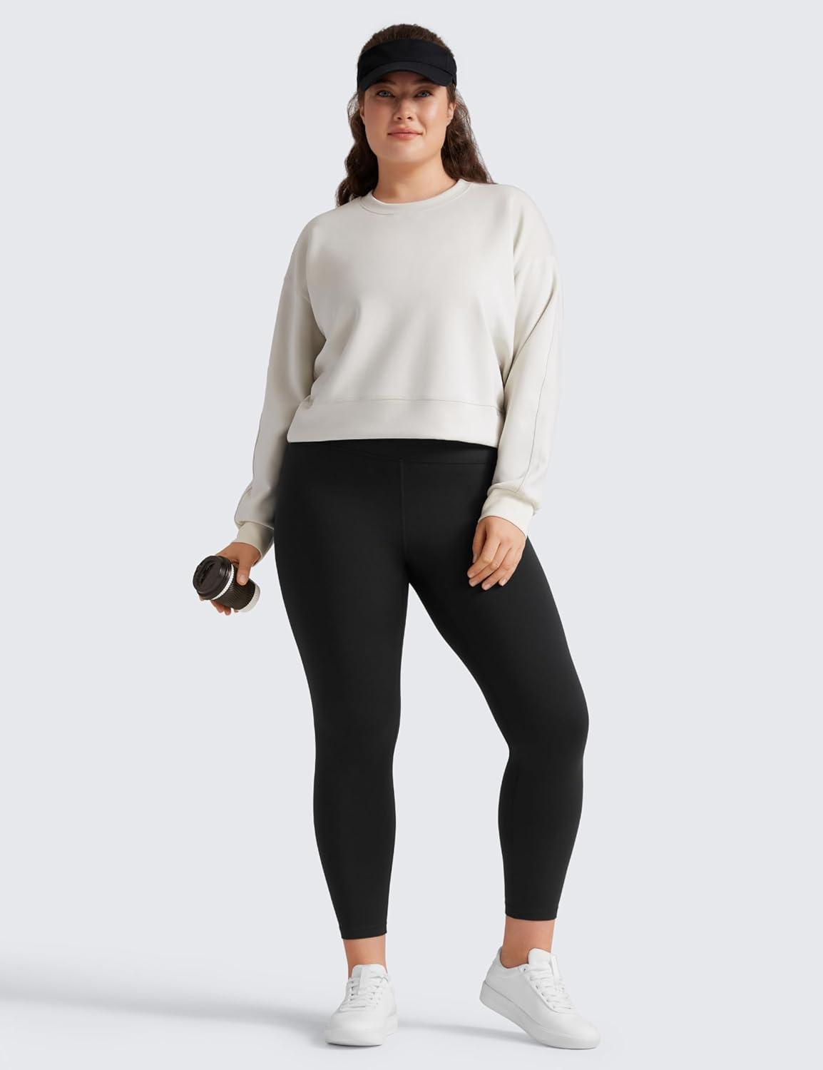 imageCRZ YOGA Butterluxe Plus Size Leggings 25quot High Waisted Buttery Soft Spandex Workout Casual Pants for Women 3X 4XBlack Plus Size