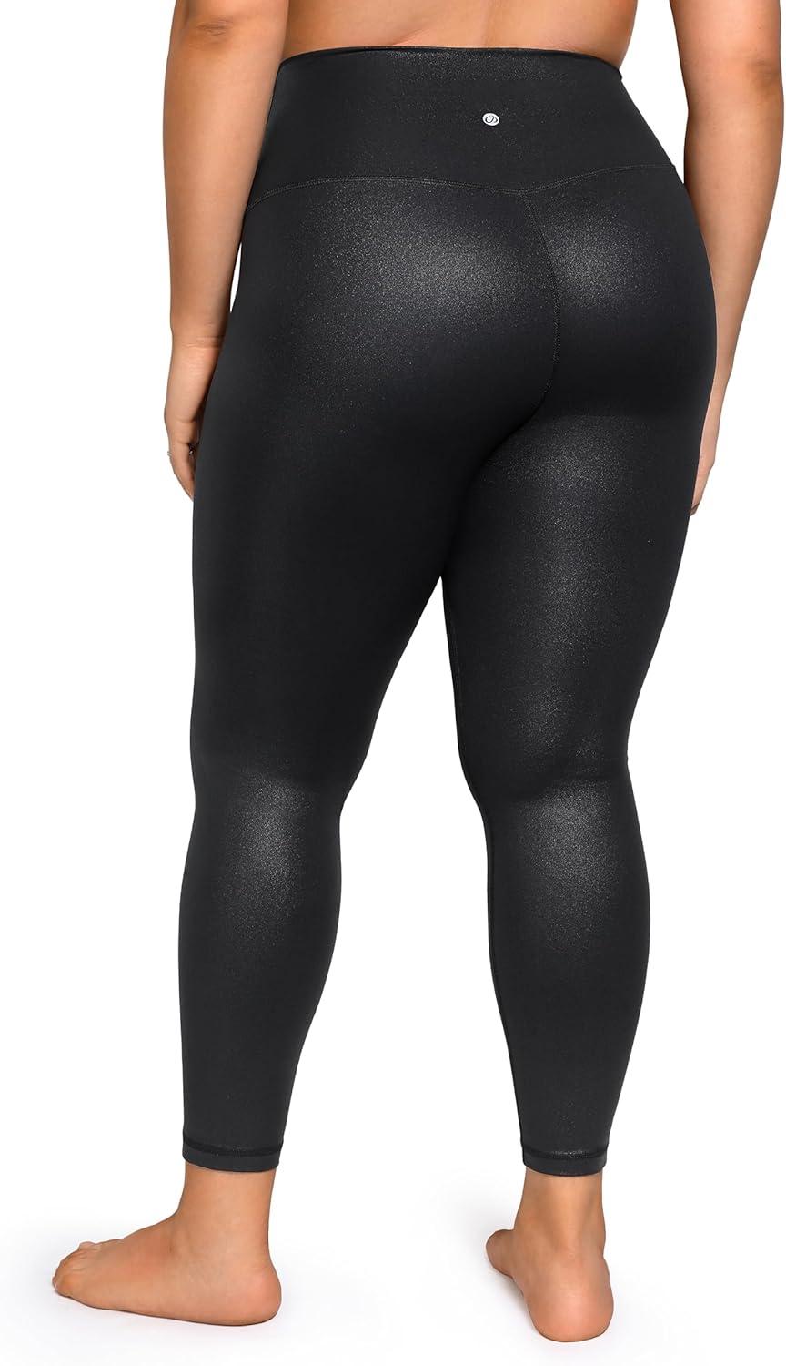 imageCRZ YOGA Butterluxe Plus Size Leggings 25quot High Waisted Buttery Soft Spandex Workout Casual Pants for Women 3X 4XFaux Leather Black