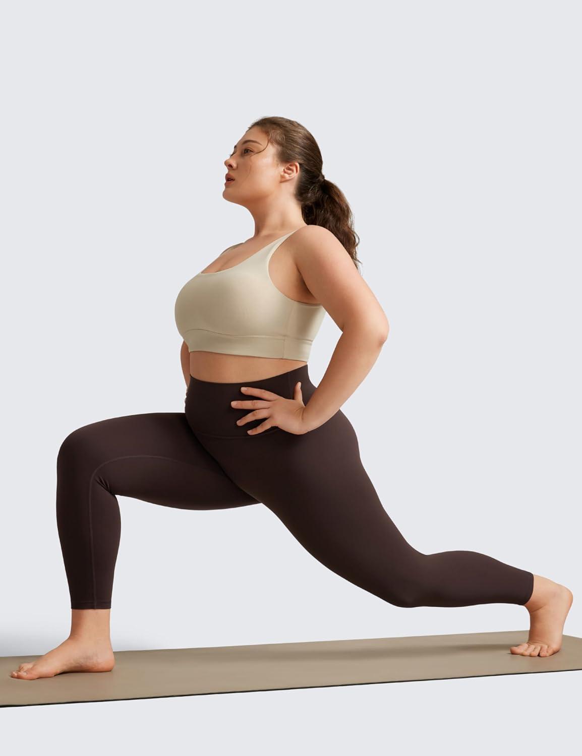 imageCRZ YOGA Butterluxe Plus Size Leggings 25quot High Waisted Buttery Soft Spandex Workout Casual Pants for Women 3X 4XHot Fudge Brown